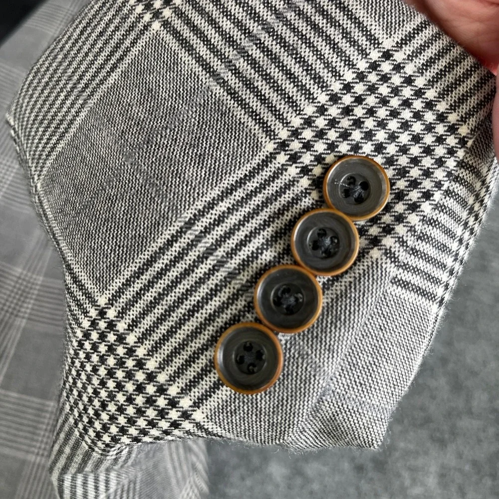 Hart Schaffner Marx Blazer 42 Glen Plaid Chicago Fit Soft Sport Coat Business